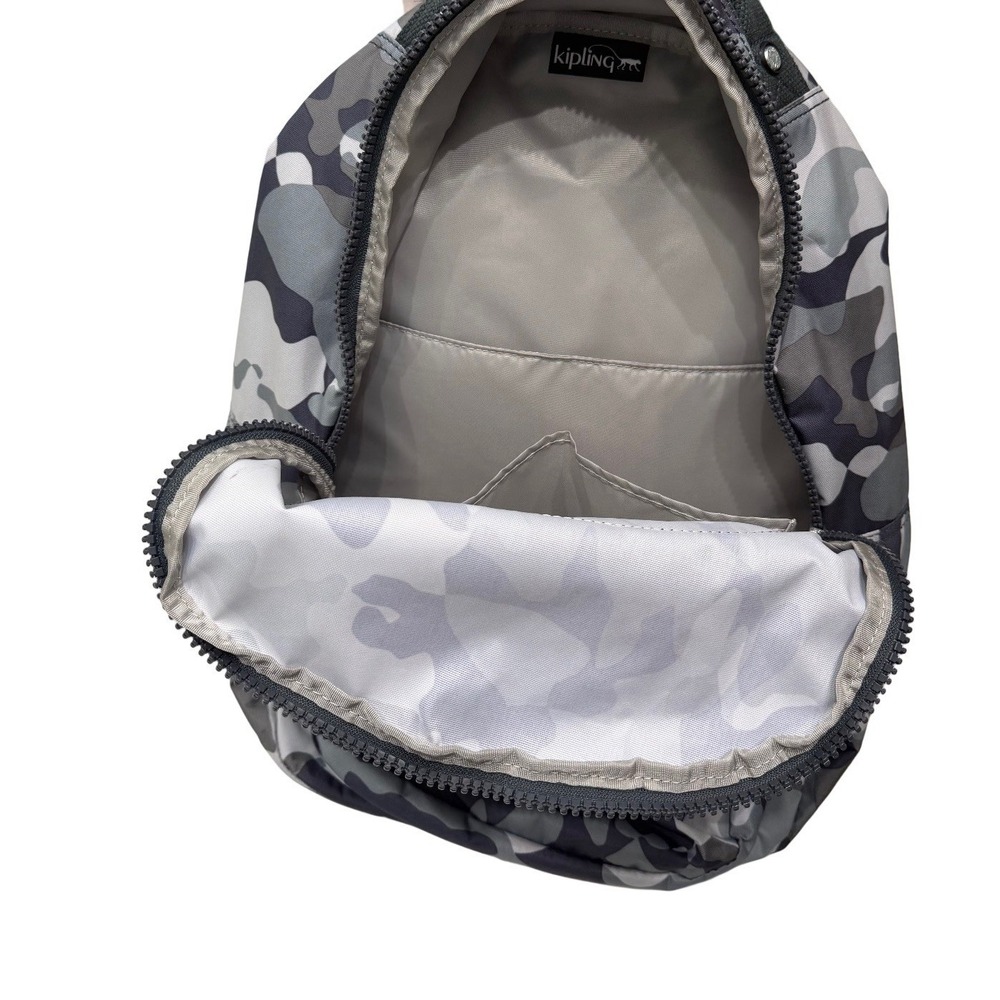 Kipling School Backpack Cool Camo Gray Camouflage Adjustable Strap NWT - Picture 3 of 8